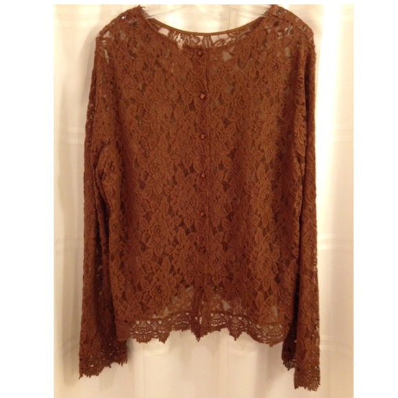 Truth Sweaters - Lace Flute Sleeve Scallop Edge Cardigan Sweater 3X